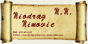 Miodrag Mimović vizit kartica